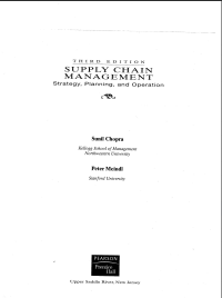 Supply Chain Management (Strategy, Planning, and Operation)