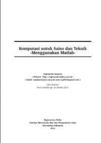 Komputasi untuk Sains dan Teknik -Menggunakan Matlab-